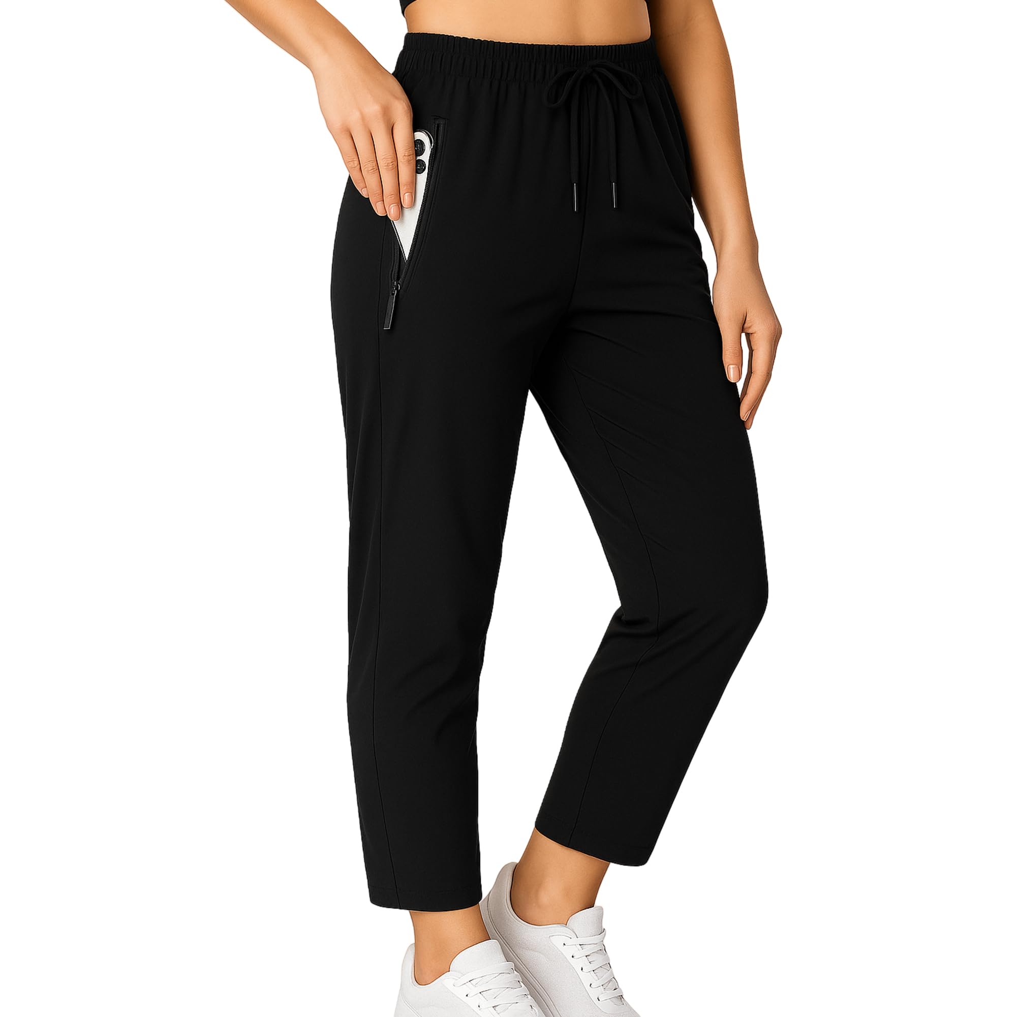 Stretch Pants - Womens Ultra Soft Stretch Perfect Drape Casual Pants Over 50 with Pockets
