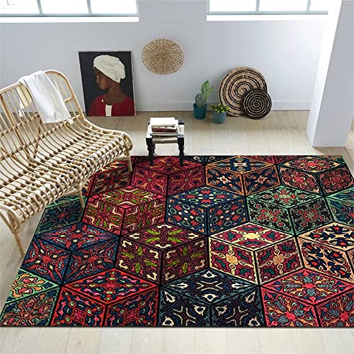 RUGMRZ Area Rug Flokati Teppich Waschbar Teppichboden Auslegware Balkon Teppich blau bedrucktes...