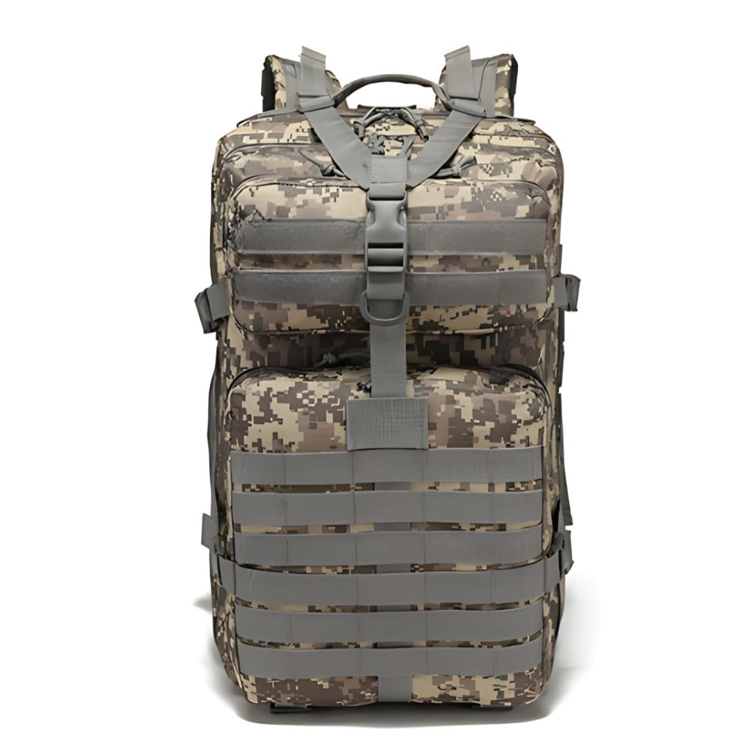KNIGHT GLOBAL Military Backpack Tactical Backpack Army Bag Camouflage Rucksack – Waterproof, 45L Molle Backpack Men for Camping, Outdoor, Sport, Hiking, Hunting, Fishing, Travel – 3-Day Bug Out Bag