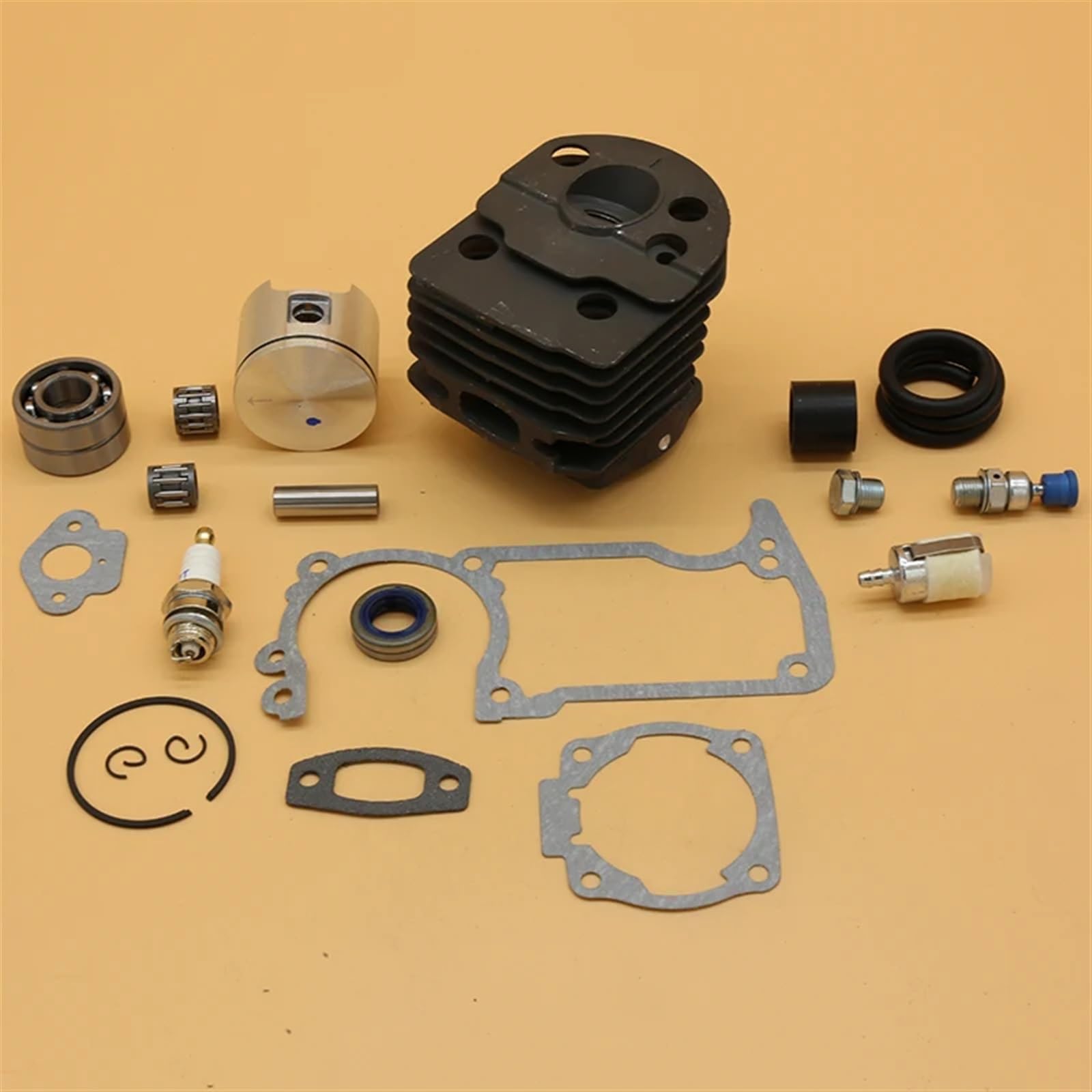 Zestaw uszczelek 46MM NIKASIL do cylindra tłokowego i łożyska korbowego, do Husqvarna, 51 55 55, do Rancher, części do pił łańcuchowych z zaworem dekompresyjnym Zestaw tłoków do maszyn ogrodow
