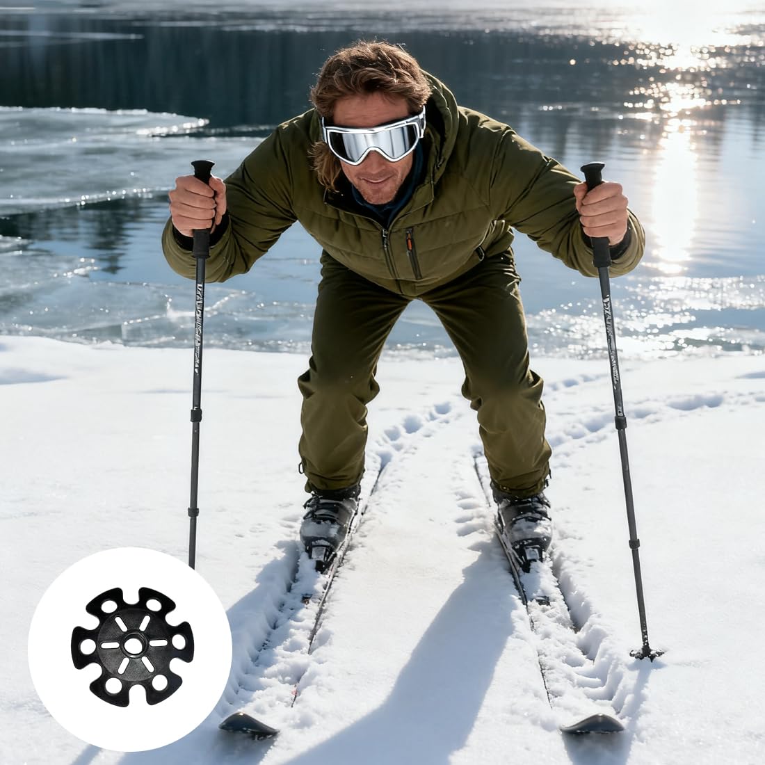 10 Pezzi Cestini da Neve per Bastoni da Trekking, Ricambi per Bastoncini da Passeggio, Protezione per Punte, Cestini Antineve e Antifango in Gomma per Escursioni