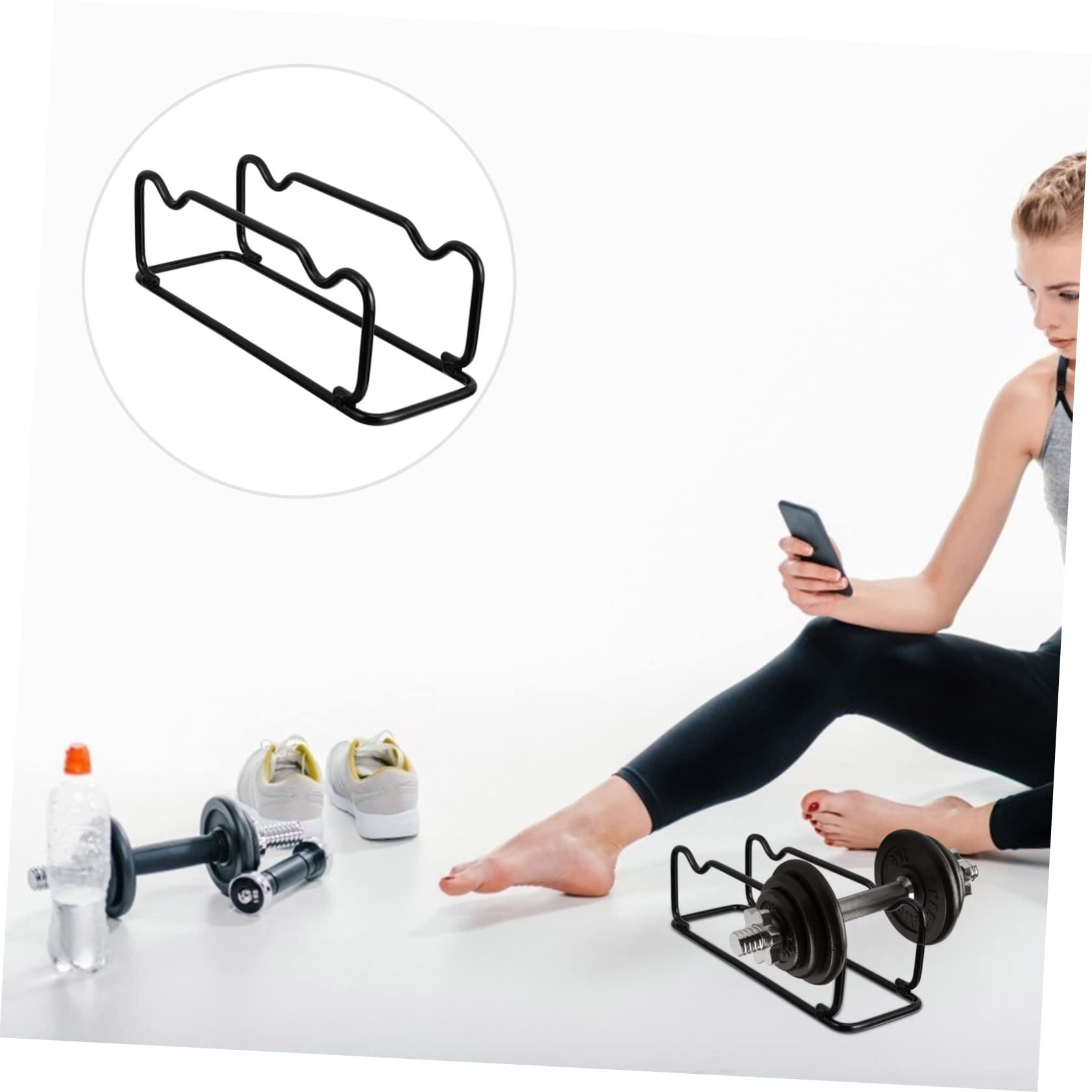 Amazon | Kisangel 黒の鉄製滑り止めダンベルスタンド コンパクト安定