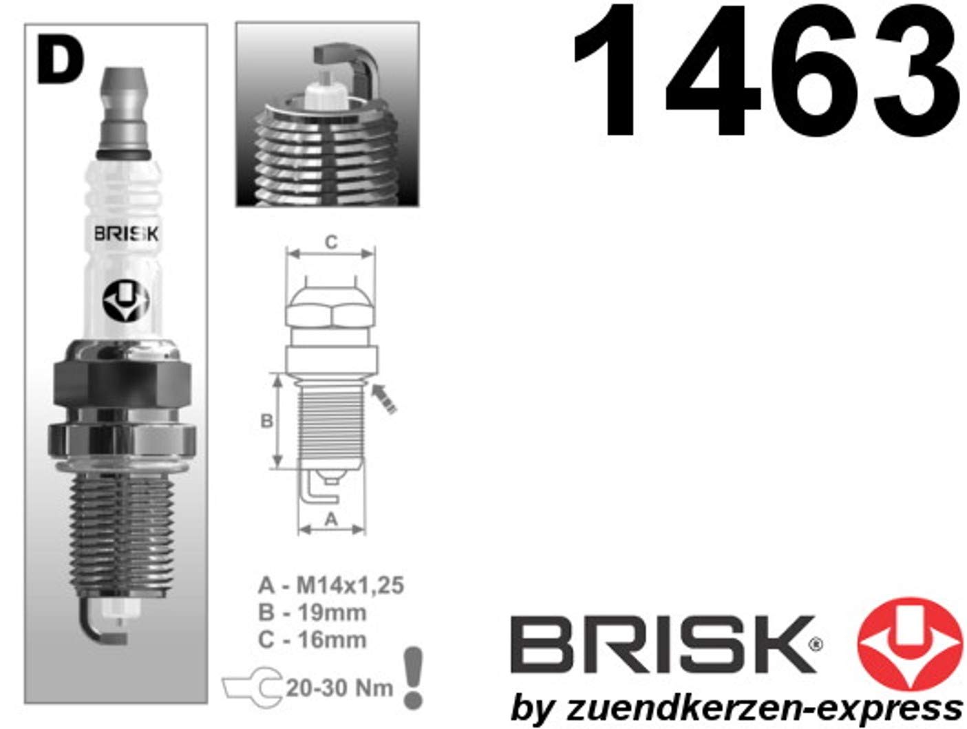 BRISK Silver DR17YS-9 1463 Candele d'accensione Benzina GPL Metano, set di 10