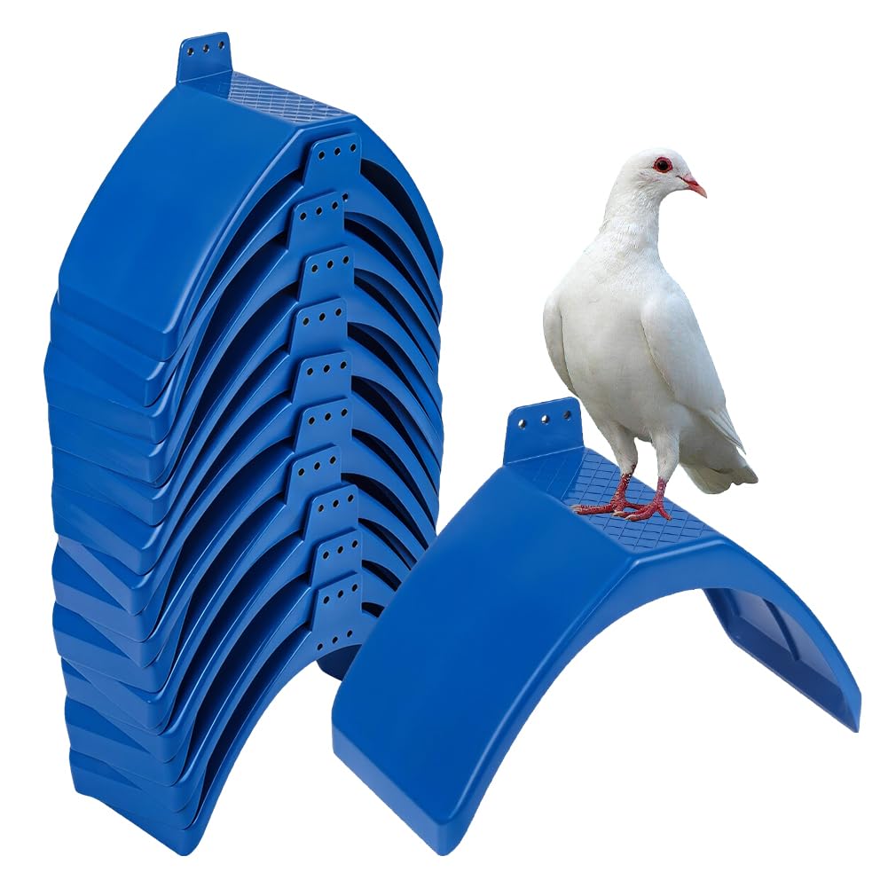 AHANDMAKER 20-Pack Pigeon Perches Stand Easy to Install Safe Comfortable Plastic Dove Birds Rest Stand for Bird Cage Aviary and Pet Store Bird Resting Perching, Blue