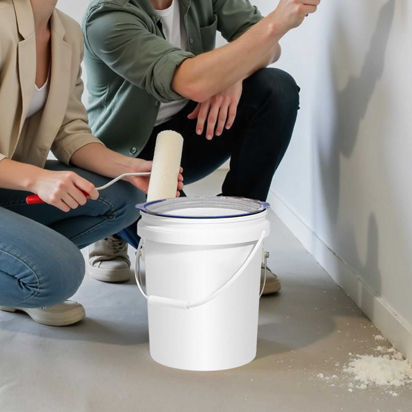 VEVOR Eimereinlage, 18,9 L, Silikon Eimereinsatz für Betonmischung, wiederverwendbar, zum Mischen von Dünnbettmörtel, Farbe, Beton & Epoxidharz, Eimerauskleidung, lebensmittelecht, 2 Stk, blau/gelb