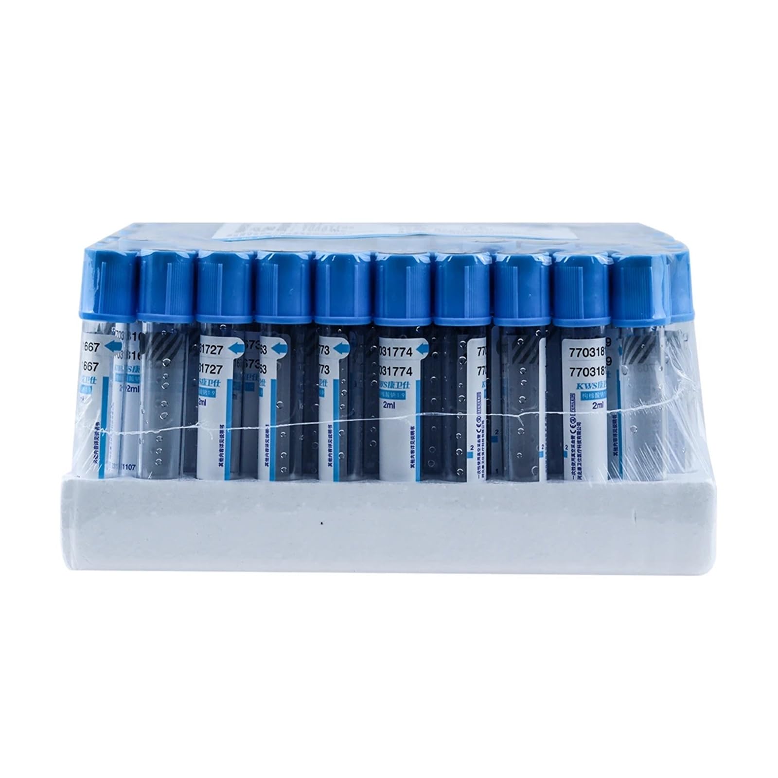 Tubo de plástico de citrato de sodio for coagulación sanguínea, estéril, con presión negativa y tapa azul, 100 unidades,Servicio pesado(DN100 4inch)