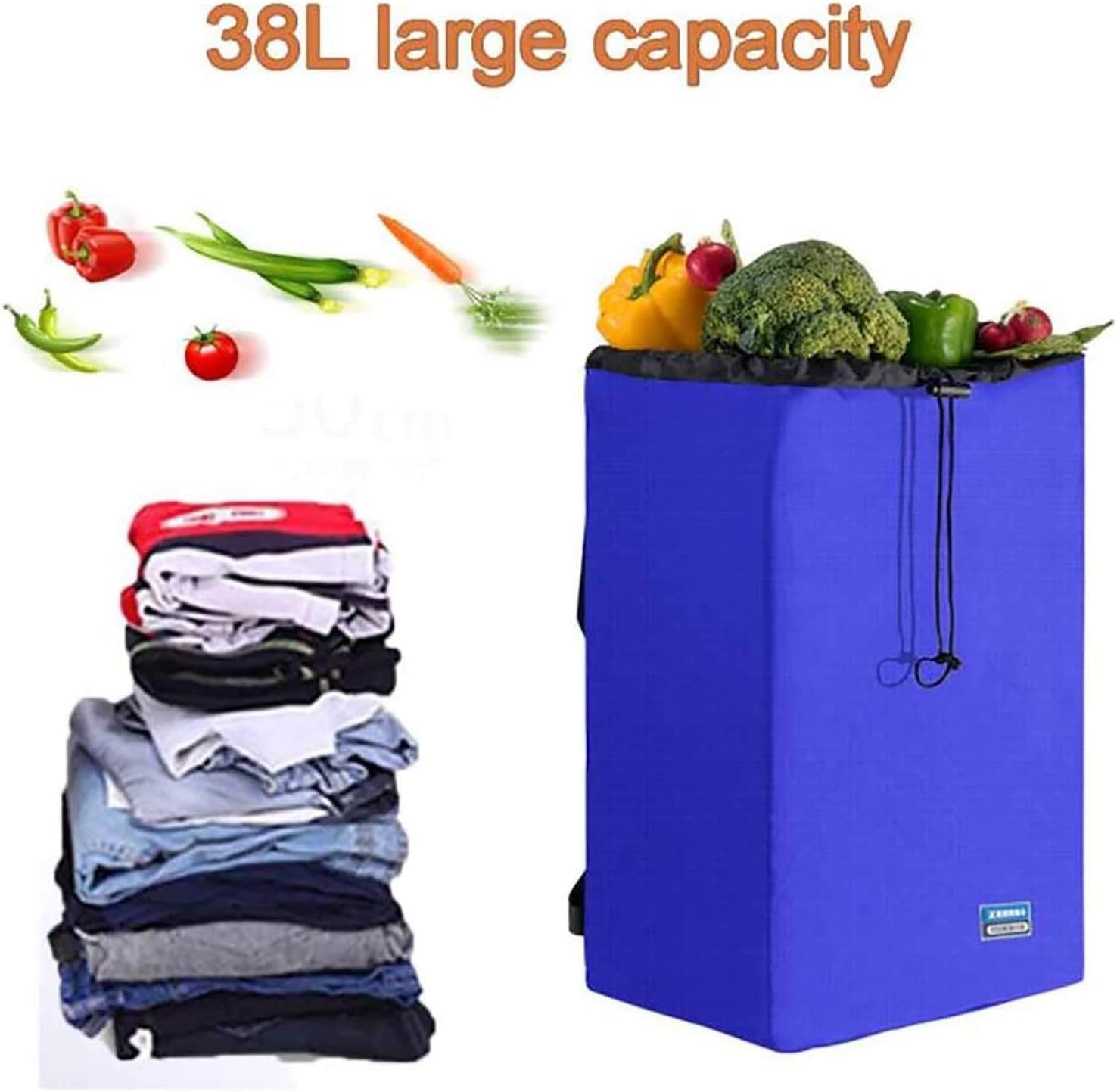 Folding Shopping Cart 2 in 1 Shopping Trolley Waterproof on 6 Wheels Stair Climber with Removable Bag, Labor Saving for Climbing Stairs-Orange