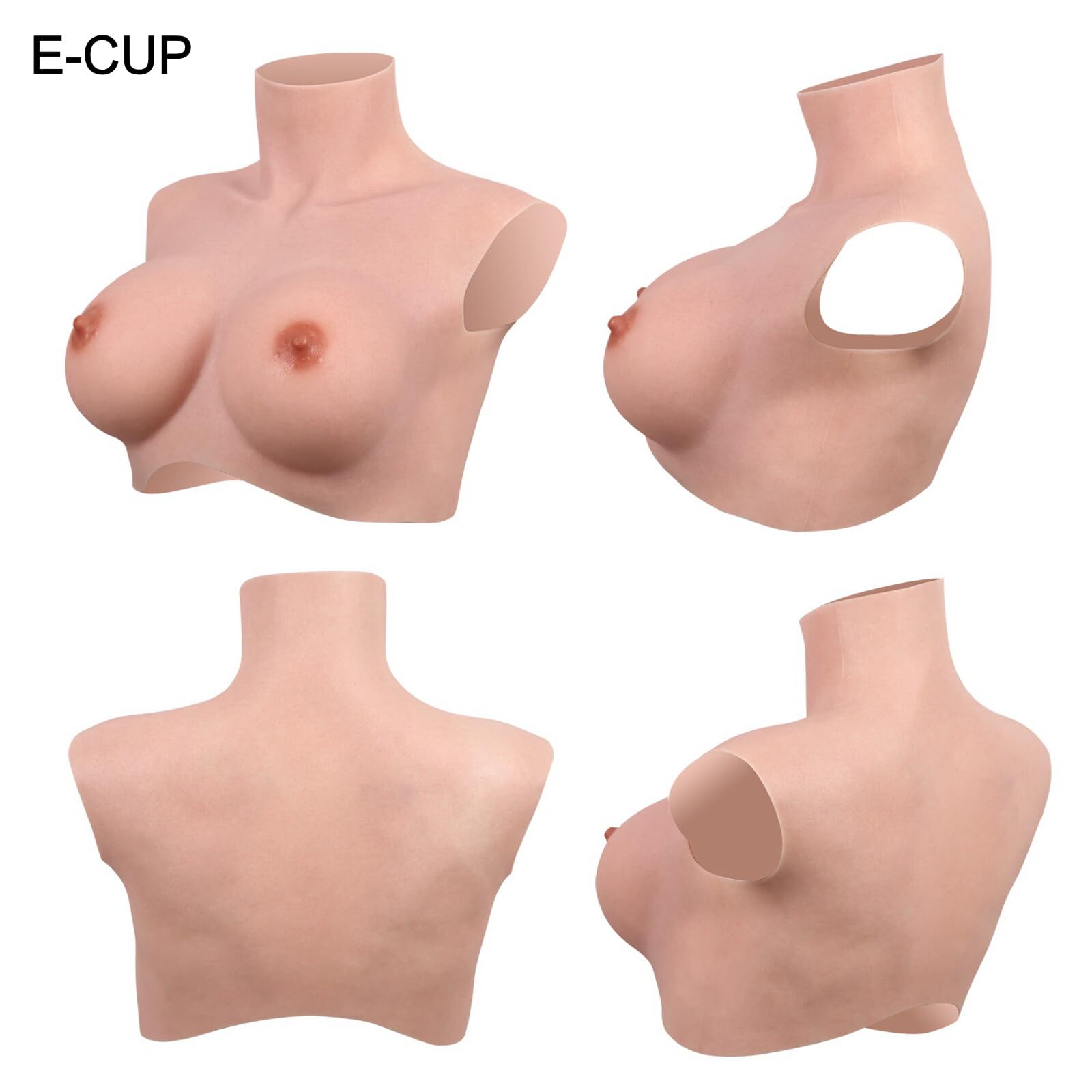 CRRCLSY Silicone Breastplate Realistic Breast Forms for Crossdresser Drag Queen Mastectomy Transgender ladyboy Cosplayer (Beige - Image 2