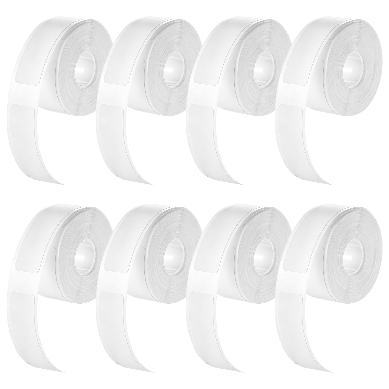 8 rolek taśm do tworzenia etykiet, 12 x 40 mm, naklejki termiczne, 1280 szt., białe etykiety drukowane, samoprzylepne naklejki termiczne do drukarki etykiet do biura