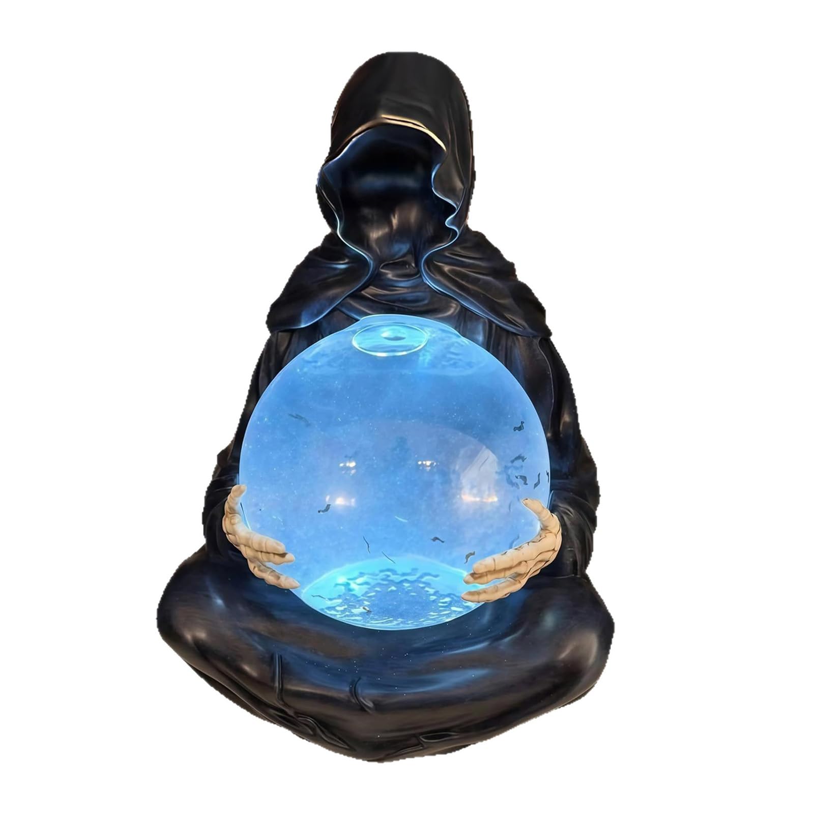 Resins Death God Crystal LED Light Up, Flying Bats Halloween Decor for Home Parties & Collectible Gifts Halloween LED Water
