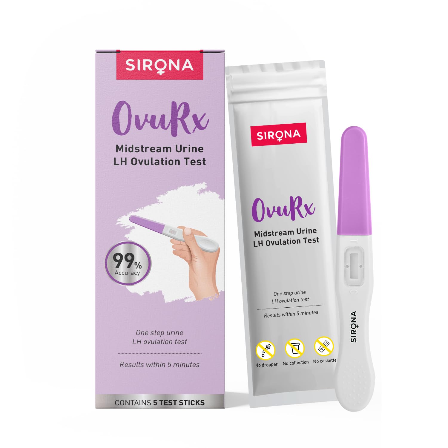 Buy Sirona OvuRx Midstream Urine LH Ovulation Test Kit for Women