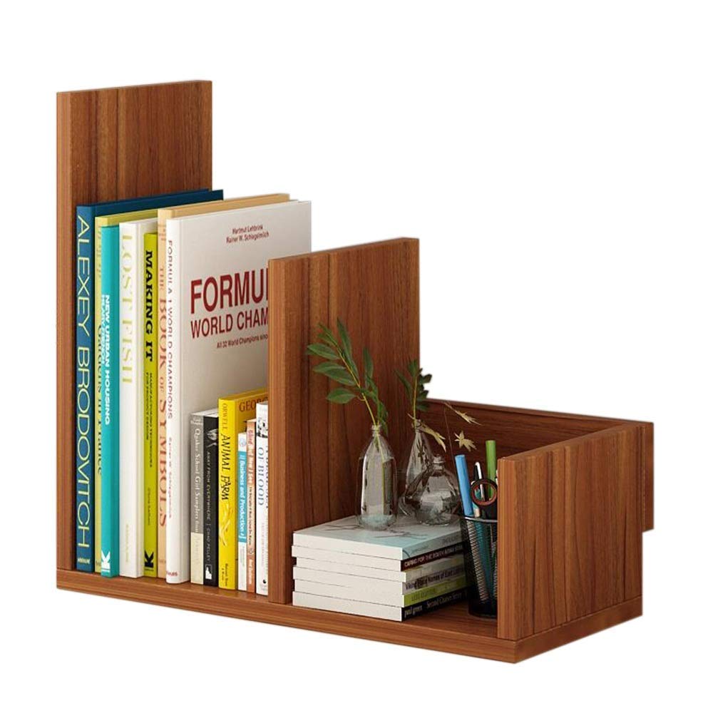 Bibliothèque de rangement bureau et étagère murale enfant stable marron MU