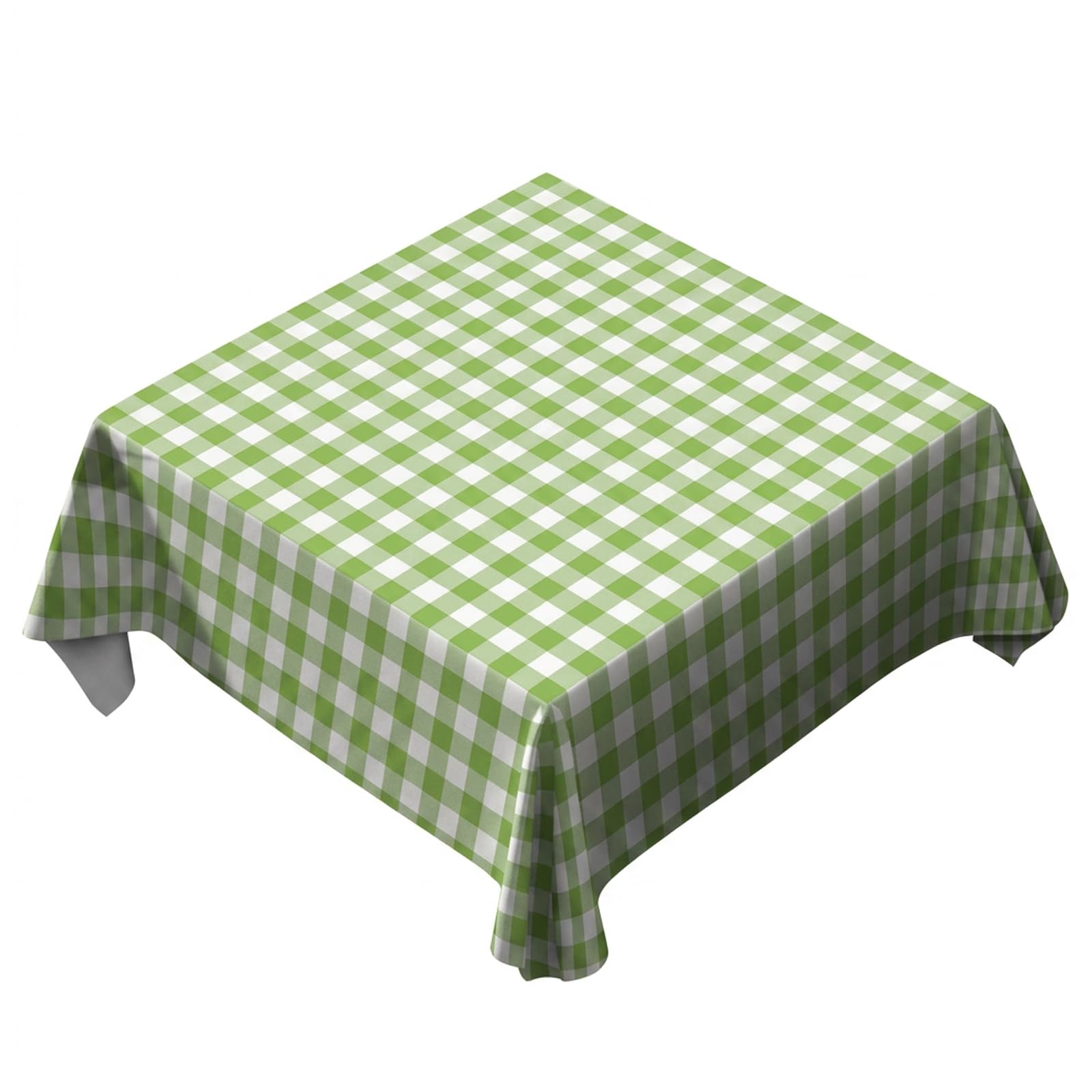 EujRcf 1 Packs Sage Green Gingham Tablecloth 47x 47 Inches Sage Green & White Checkered