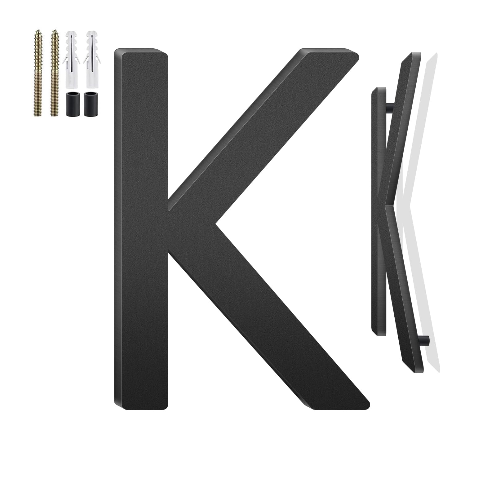 24 Inch Floating House Numbers and Metal Letters for Outdoor Signs, House Numbers for Outside, Aluminum Address Letters and Numbers for Door, Mailbox, Garden, Perfect for Home or Office (Letter K)