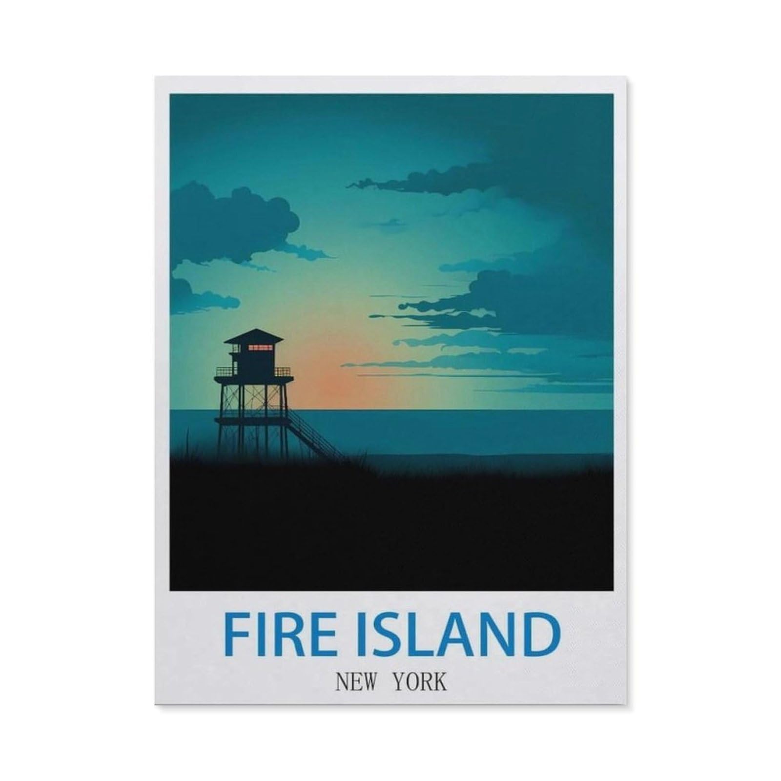 BEAYODKP 5D DIY Diamond Painting，Fire Island New York（30 x 40 cm）