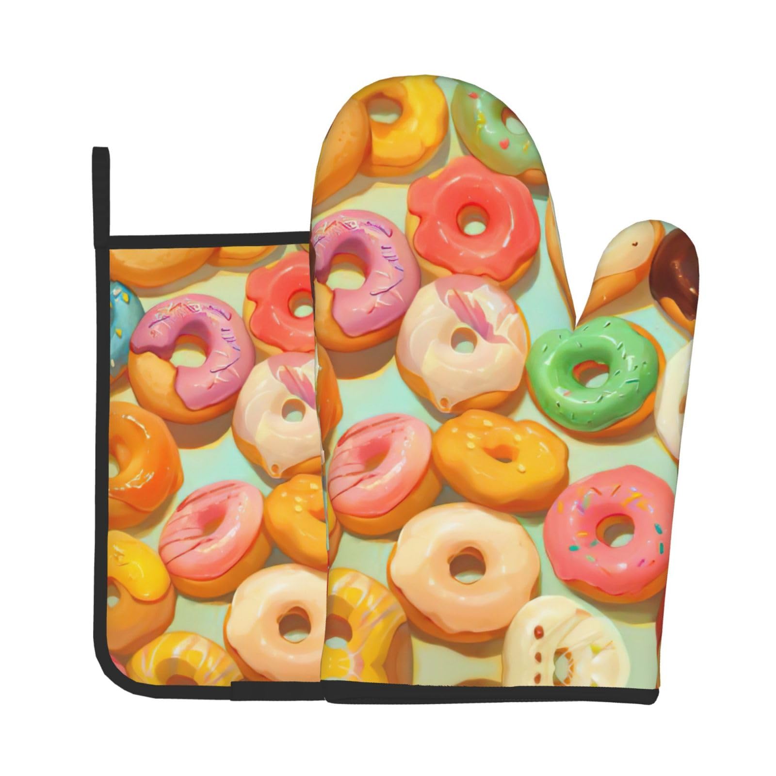 Doughnut Kitchen Baking Two-Piece Set,Multipurpose Oven Gloves,Used for Barbecue Kitchen Baking