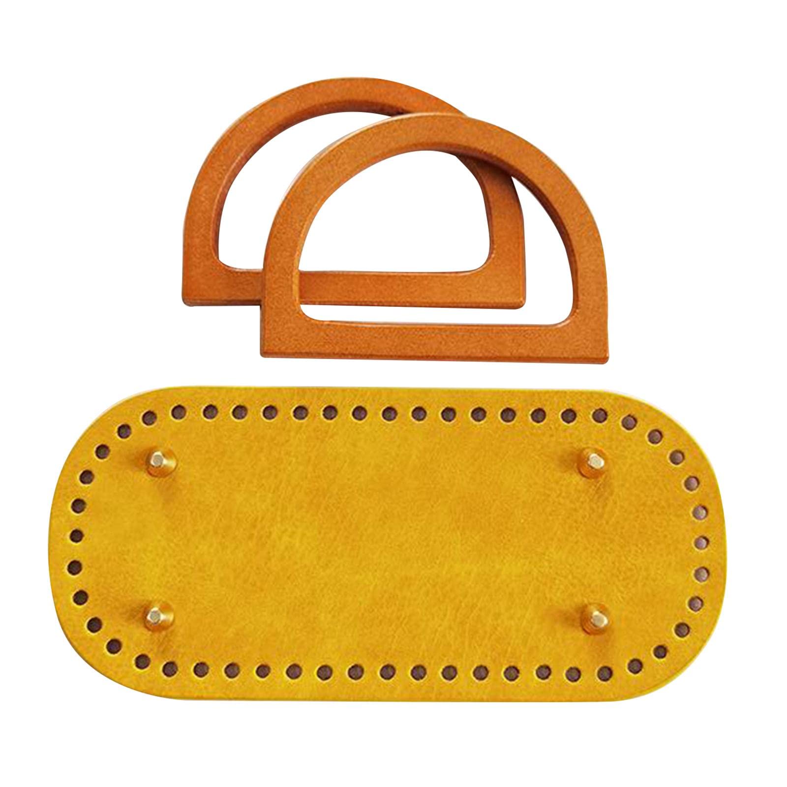 Crochet Bag Bottom Leather Base Tote Handle Set DIY Knitting bAG Style 3-picture-12