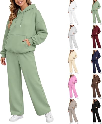 Aniywn Sweat Suits For Womens 2 Piece Cute Hooded Matching Fall Lounge Set