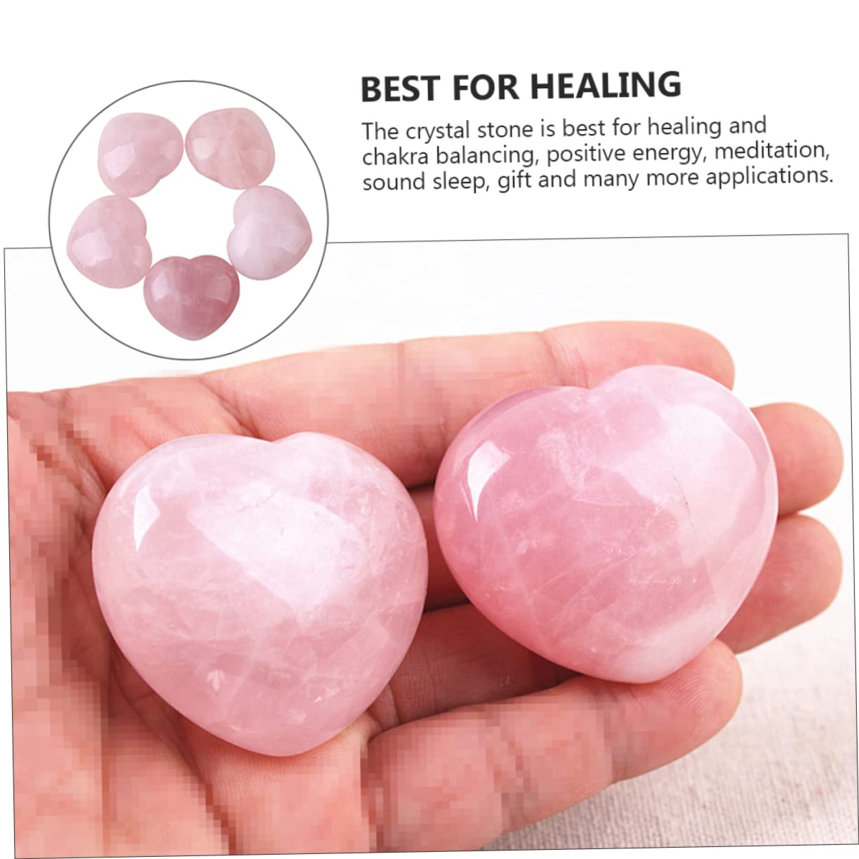 Healeved 18pezzi Pietre Cuore Cristallo Naturale Per Bilanciamento Chakra e Decorazione Della Casa Positiva Per Meditazione e