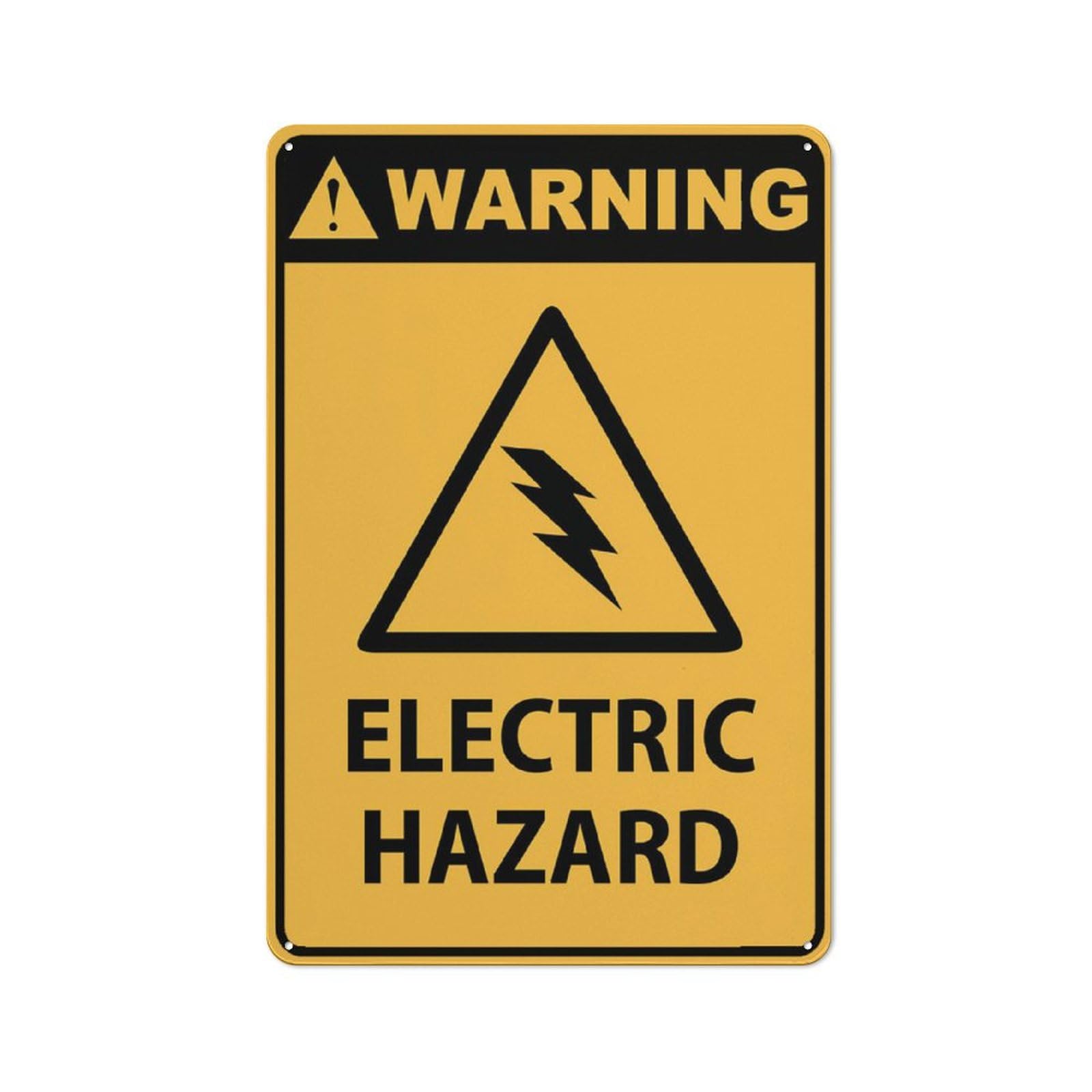 Warning Electrical Hazard Sign Outdoor Metal Sign - 12 X 8 Metal Signs For Business, Workplace, Office, Home, Delivery Signs, Road Signs, Garden Signs