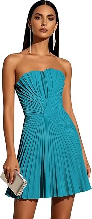 Molisa Short Strapless Chiffon Homecoming Dresses for Teens 2026 Pleated Ruffled A Line Mini Prom Cocktail Party Dress