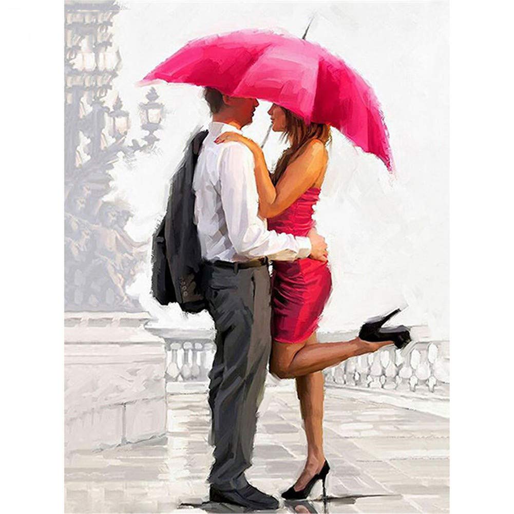 Peinture diamant couple 50x70cm pour décorer un salon chaleureux avec un art en strass