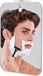 Espelho de chuveiro sem neblina para barbear, espelho antiembaçamento de 15 x 20 cm para chuveiro, pequenos espelhos suspensos, sem moldura, à prova de estilhaçamento, portátil, para