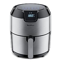 Moulinex Easy Fry Deluxe, Friggitrice ad Aria per Preparazioni Sane, Acciaio Inox, Raffreddamento ad Aria Calda, 4.2L Design Compatto, Regolazione della Temperatura, Timer, 8 Programmi, EZ401D10