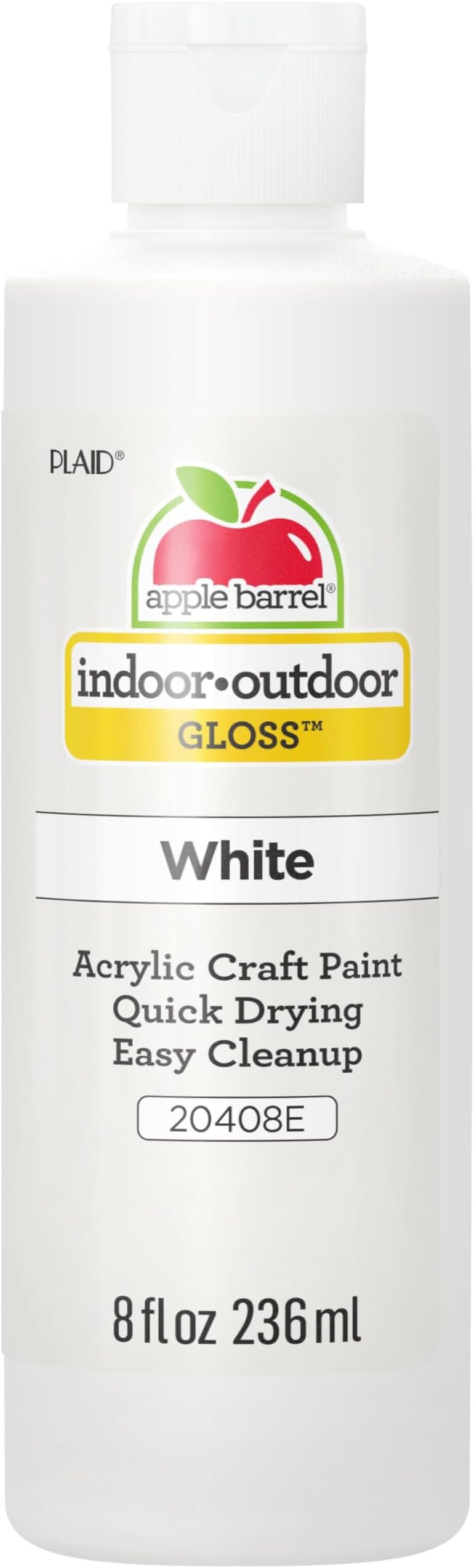 Apple Barrel Gloss Acrylic Paint in Assorted Colors (8 oz), 20408 Gloss White