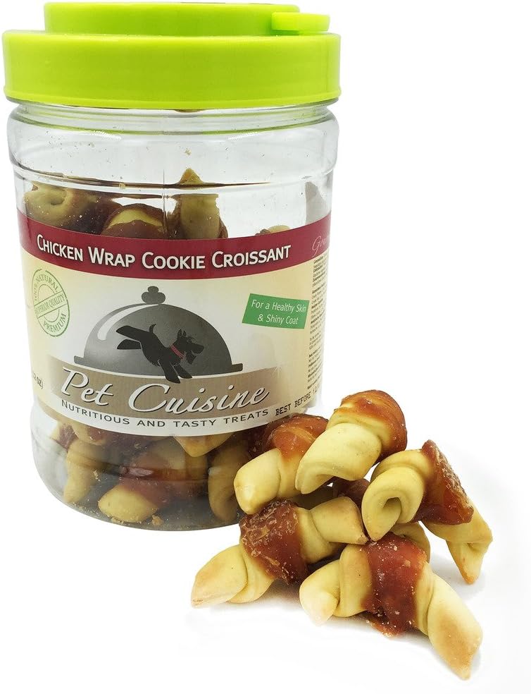 Pet Cuisine Premium Dog Treats Puppy Chews Snacks, Chicken Jerky Biscuits, 12oz (Chicken Wrap Cookie Croissant, 12 oz)