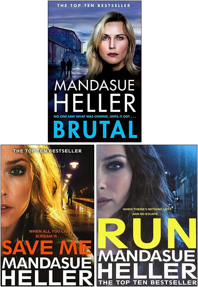 Mandasue Heller Collection 3 Books Set (Brutal, Save Me, Run)