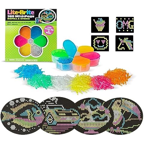 Lite Brite HD Template and Peg Refill Set Plus Storage, 360 Mini-Pegs and 8 Templates Cover