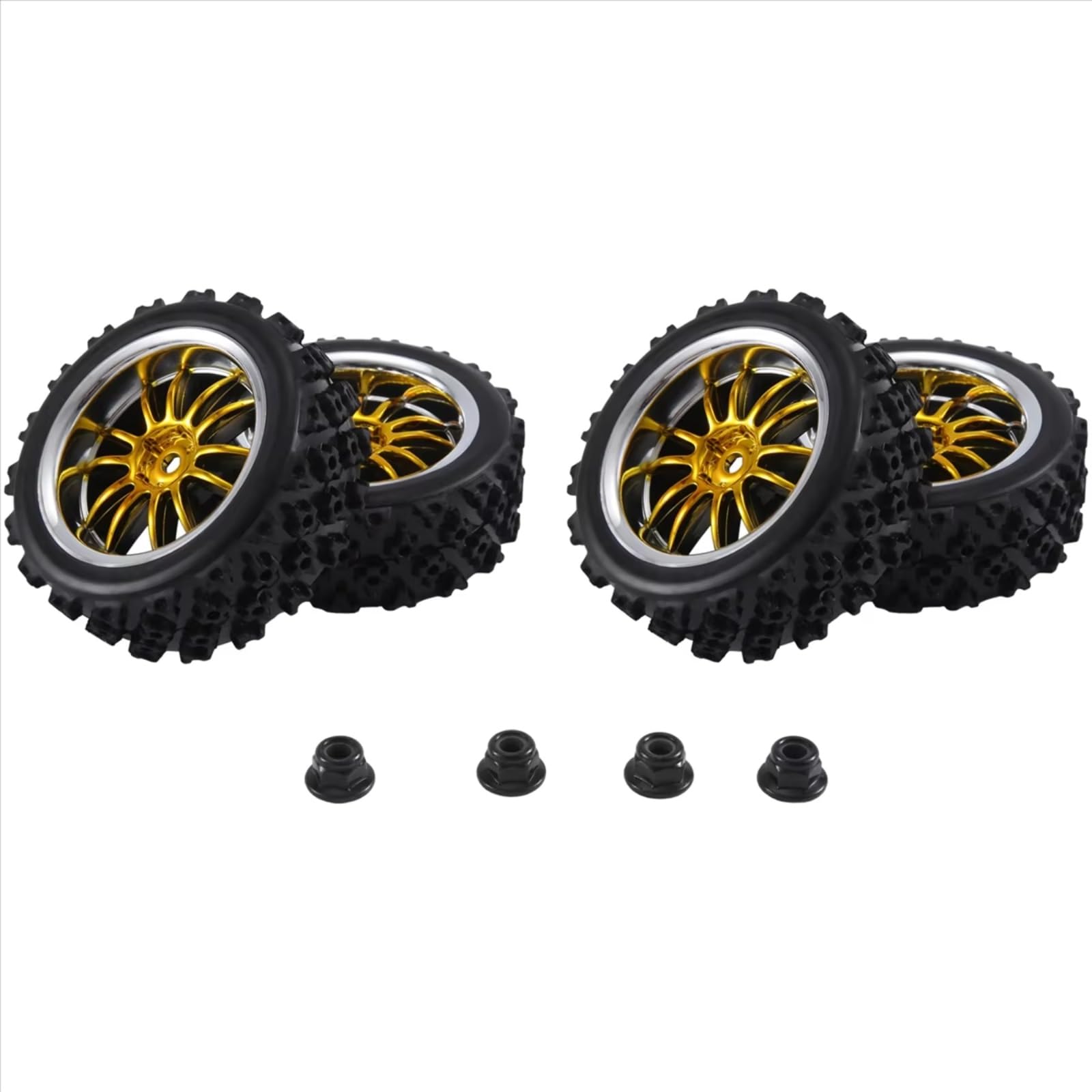 Compatibile Con 1/10 RC Accessori Per L'aggiornamento Dell'auto 4 Pezzi Cerchi Esagonali Da 12 Mm E Pneumatici In Gomma 2,59 Pollici RC Modelli Pezzi