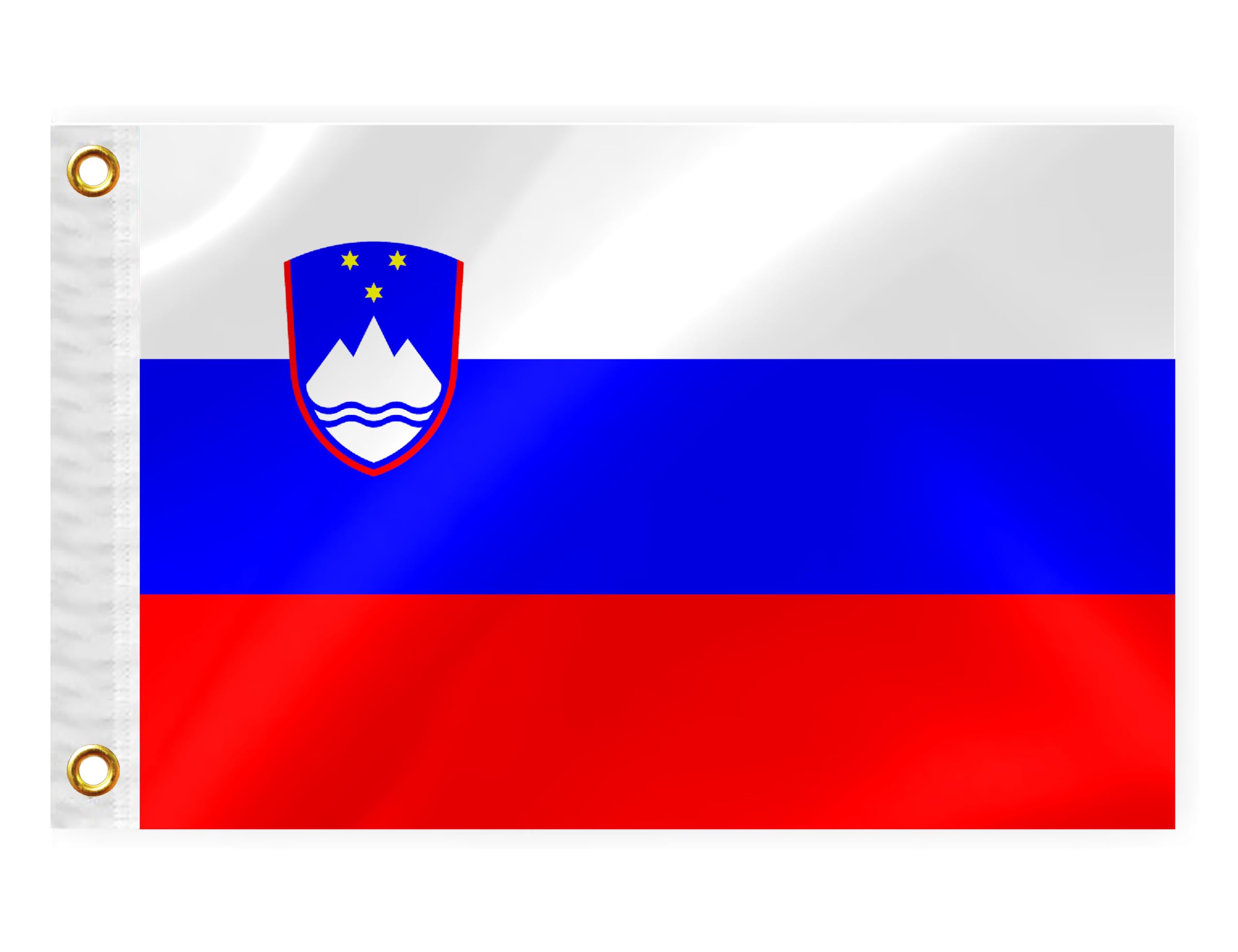 Slovenia Boat Nautical Flag 12x18IN Double Sided Slovenes Marine Banner Nylon Small Yacht Sail Pontoon ATV Bike Truck Motorcycle Flag with 2 Brass Grommets