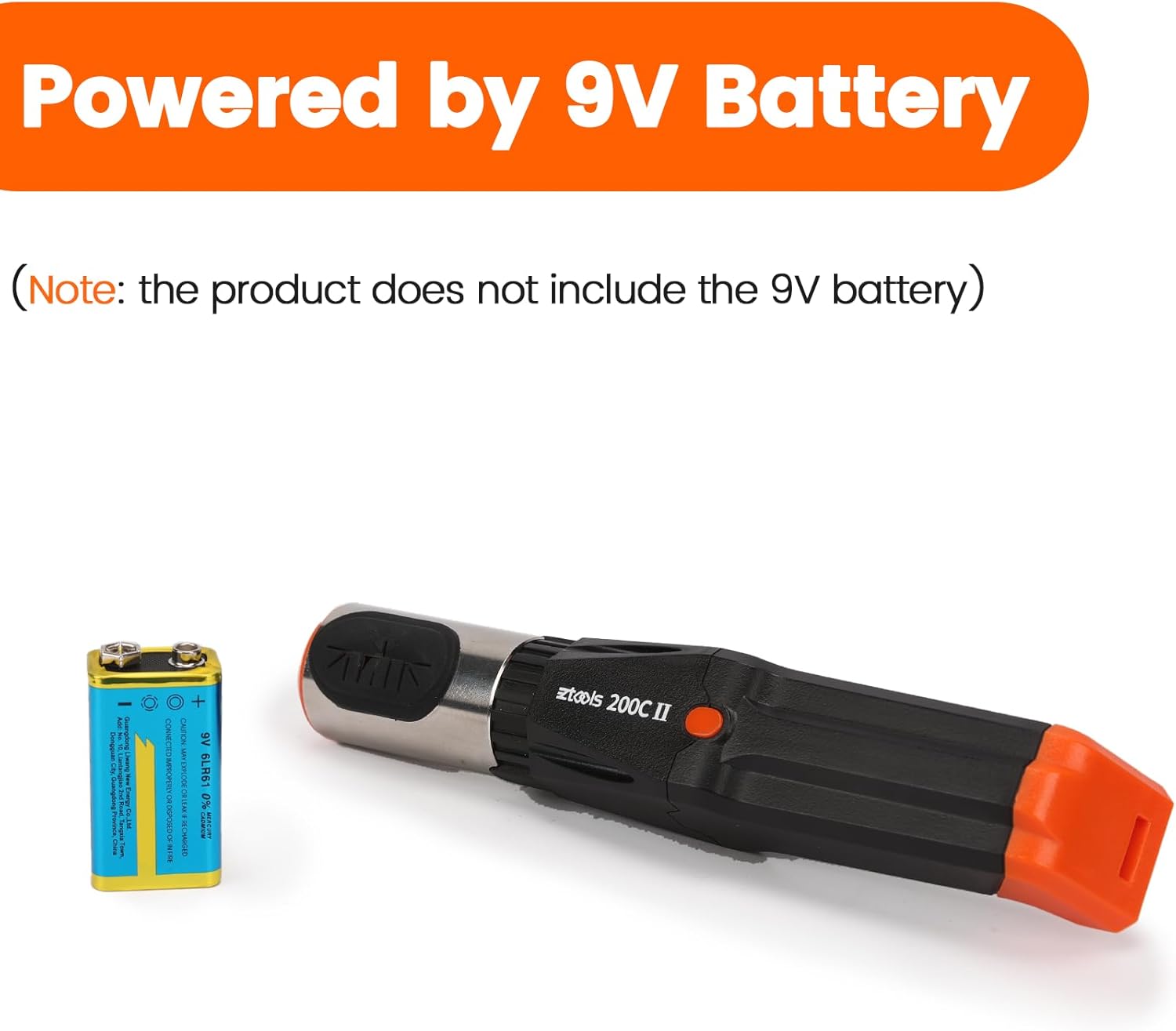 200C-II Soldering Tip Cleaner with 2 Cleaning Brushes, 1 Solder Residue Tool, Independent Power Button, Compact Soldering Iron Tip Cleaner Powered by Standard 9V Battery, Battery NOT Included