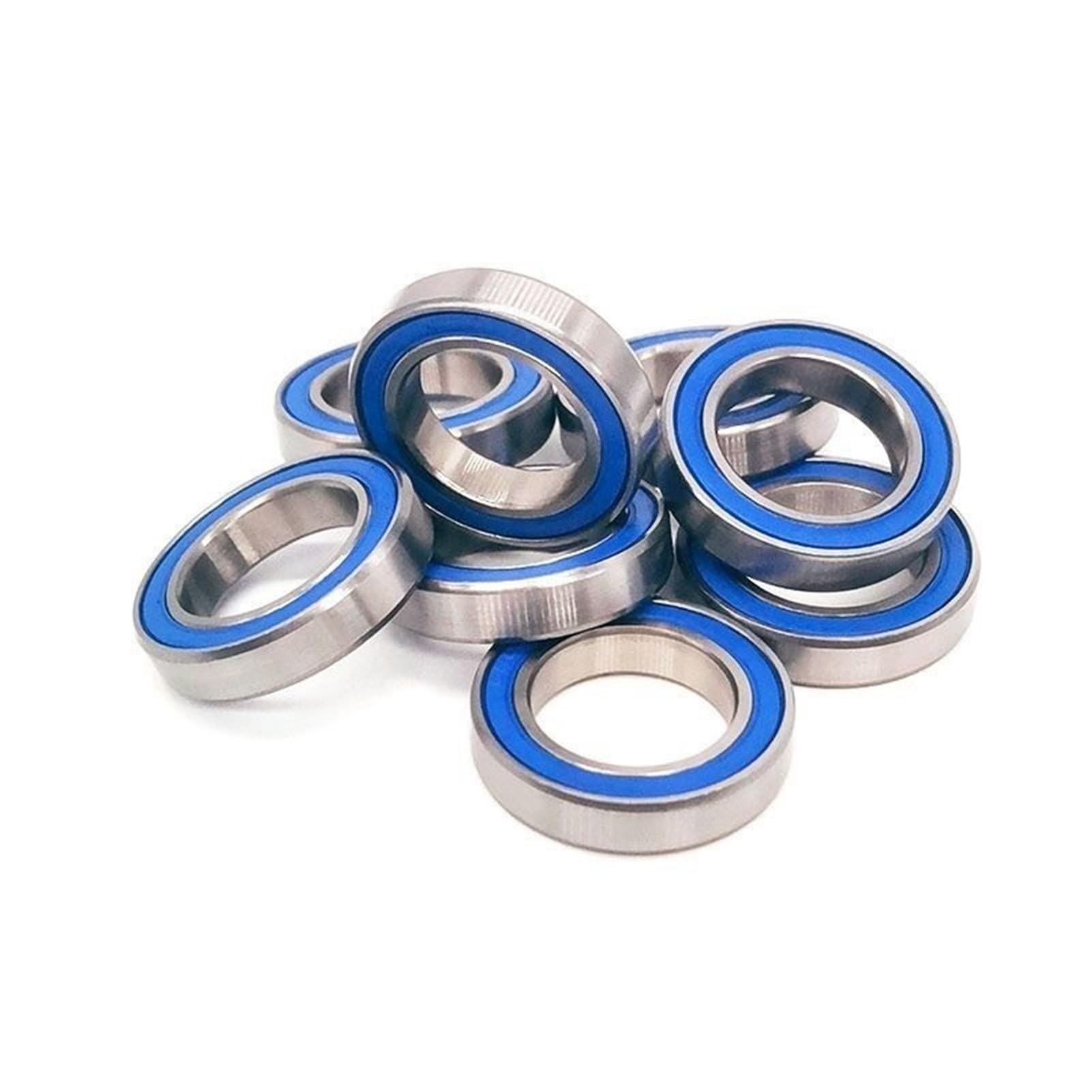 Cuscinetti a sfere a gola profonda 10 pezzi 6802 2RS cuscinetto 15x24x5 mm parti di riparazione perno bicicletta 6802 2RS cuscinetti a sfera 6802-2RS blu sigillato