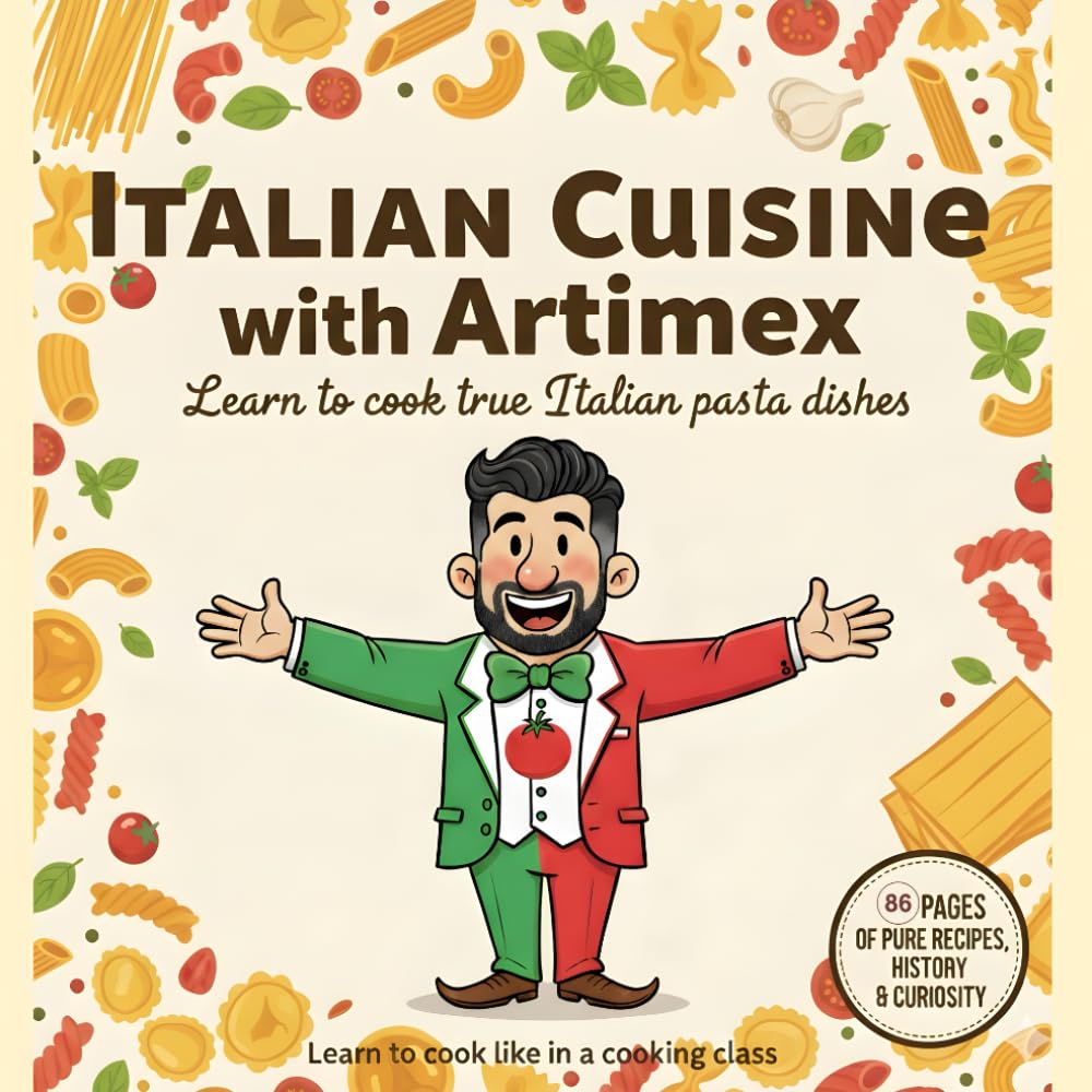 Italian Cuisine with Artimex: learn to cook true Italian pasta dishes, Learn to cook like in a cooking class: 86 pages of pure recipes, history & curiosity (a colori)