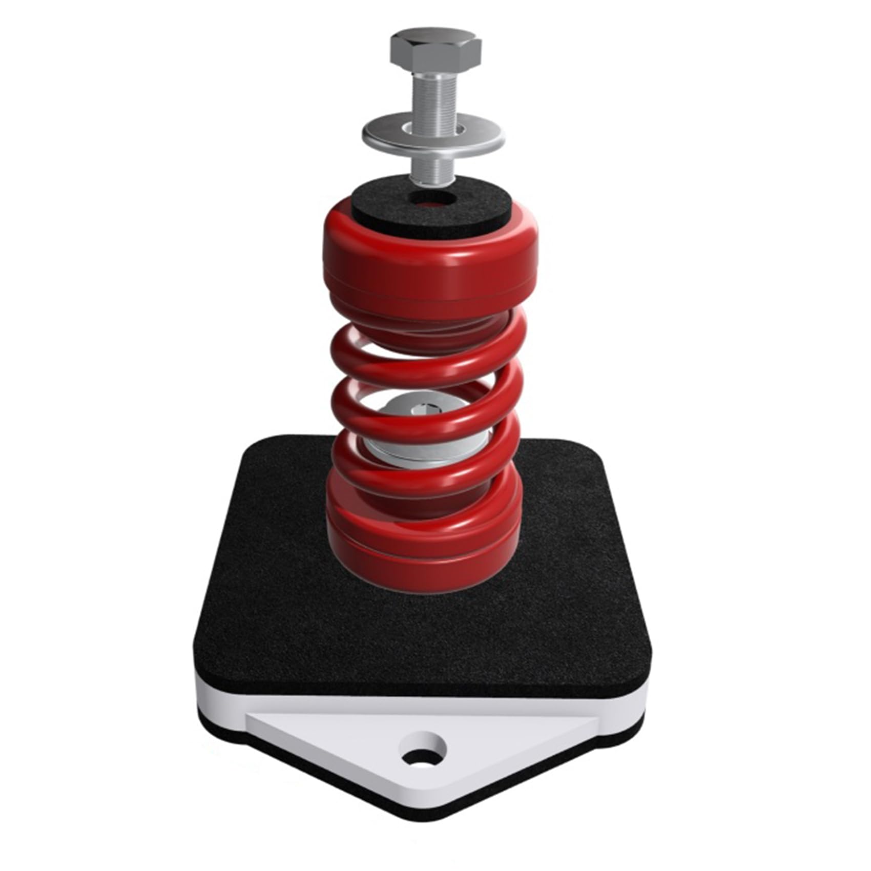 Senor Antivibranti con Molla per Unità Esterne di Impianti di Climatizzazione, Supporti Anti-Vibrazione per Motore Condizionatore, Megol, Set da 4, Rosso, Portata Max 480 Kg