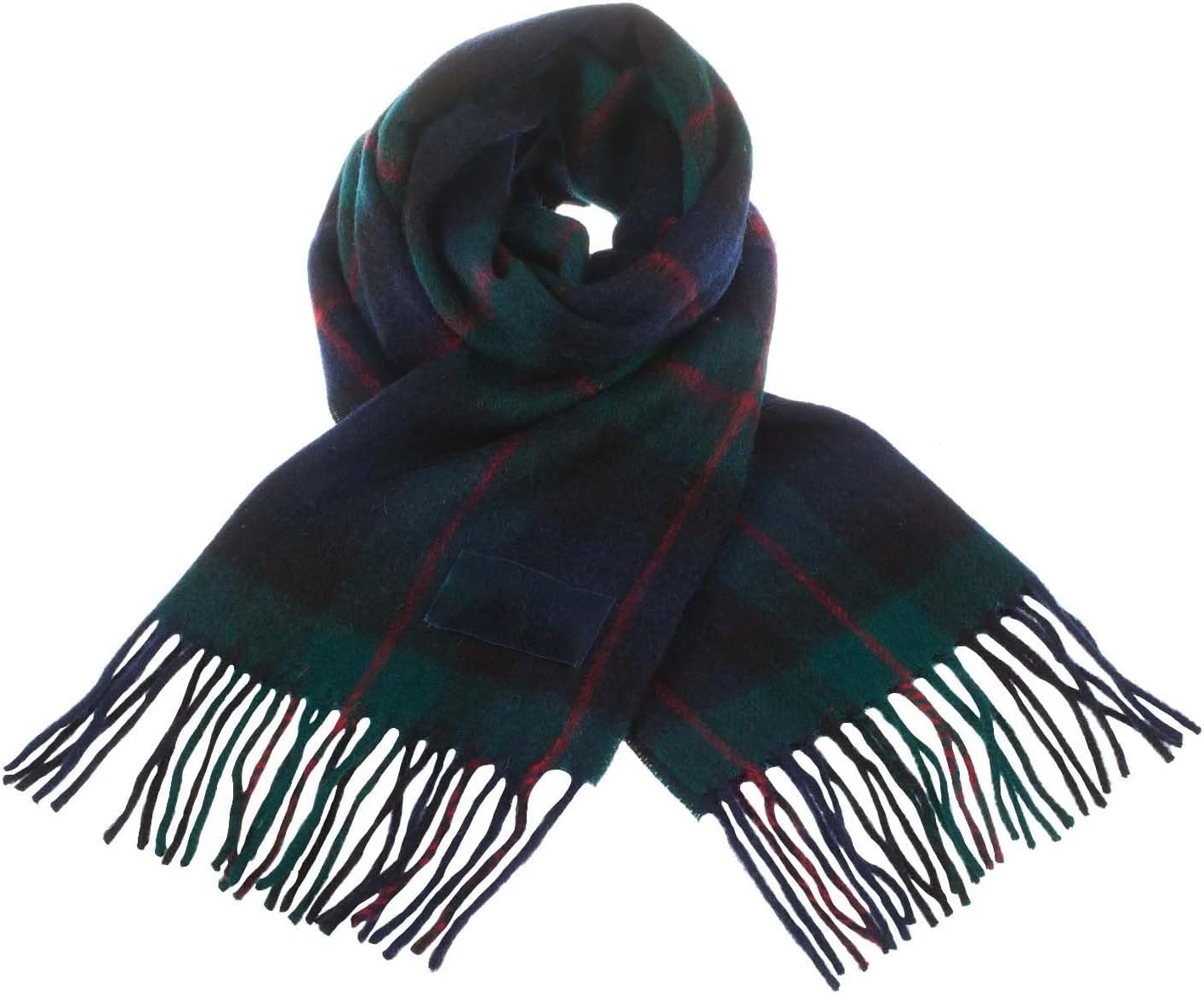 100% Pure Lambswool Tartan Scarf for women and men - 60x12 Unisex, Brushed wool winter check scarves