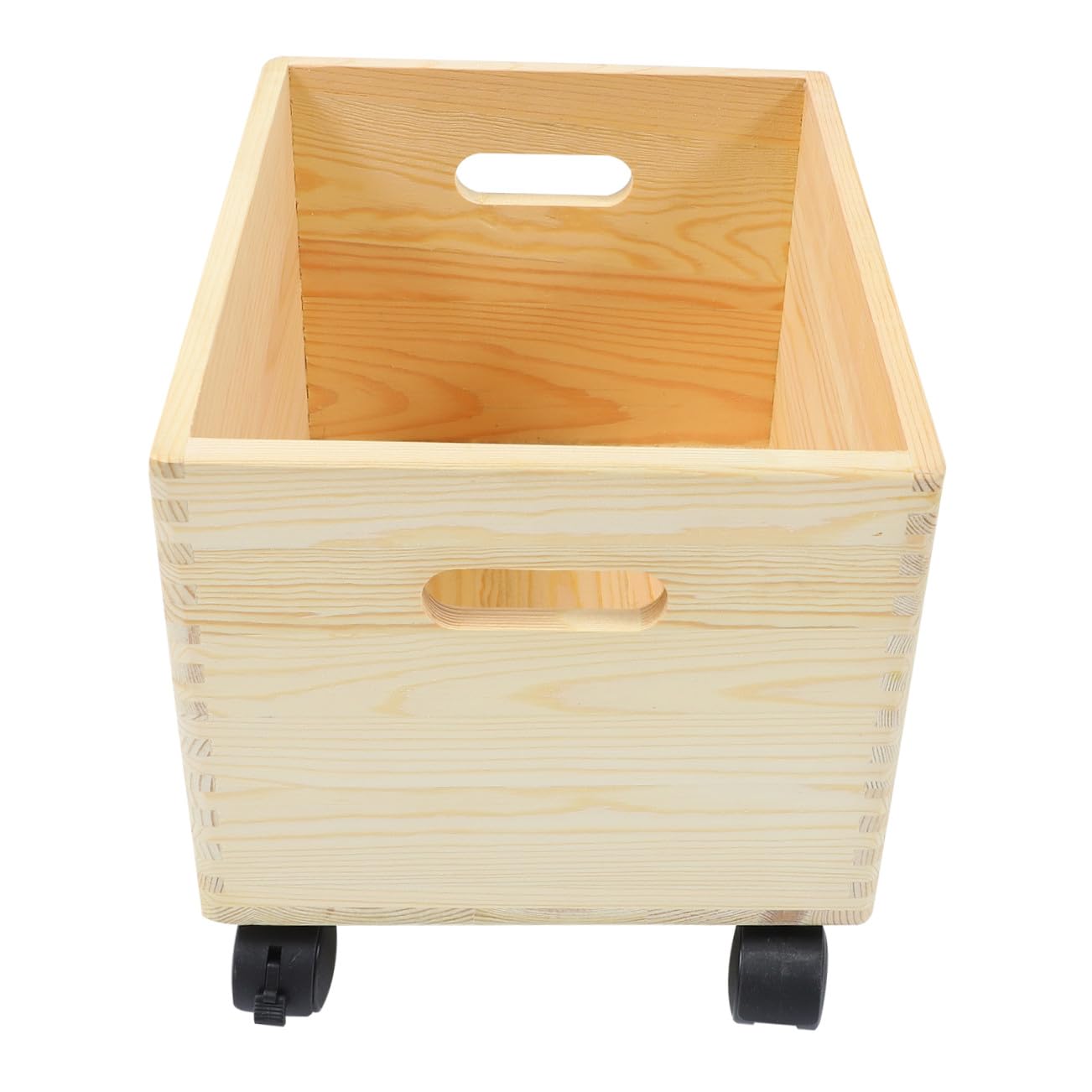 COLLBATH Scatola di Immagazzinaggio in Legno Multifunzionale con Ruote, Capiente e Pratica per Uso Domestico, Design Raffinato e Resistente per Organizzare Oggetti Vari