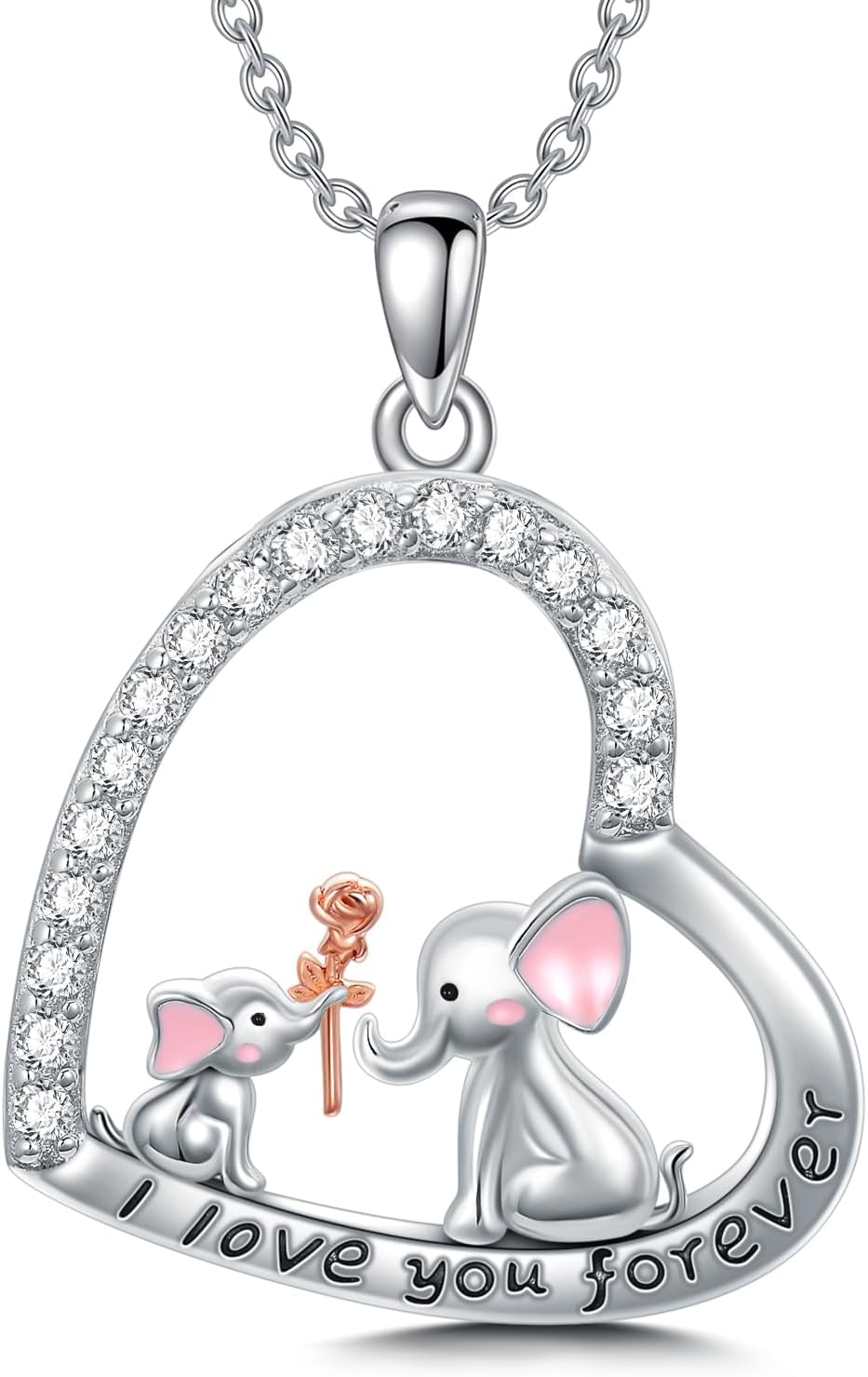 Elephant Necklace 925 Sterling Silver Dainty Elephant Pandant Necklace Cute Animal Jewelry Mother's Day Christmas for Women