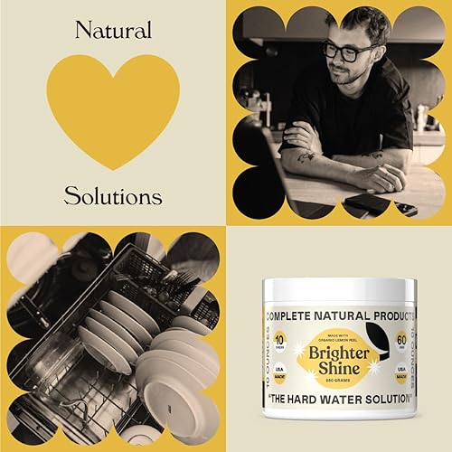 Miniatura 4 de Brillo Más Intenso - 60 Usos, Aditivo Natural para Lavavajillas con Sabor a Limón y Limpiador de Ácido Cítrico, Removedor de Manchas de Agua Dura