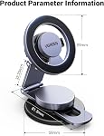 UGREEN Magsafe Phone Mount pour la voiture 360° Rotation Magnetic Phone Holder Dashboard Cell Phone Hold Compatible pour iPhone 17 16 15 14 13 12 Series et MagSafe étui