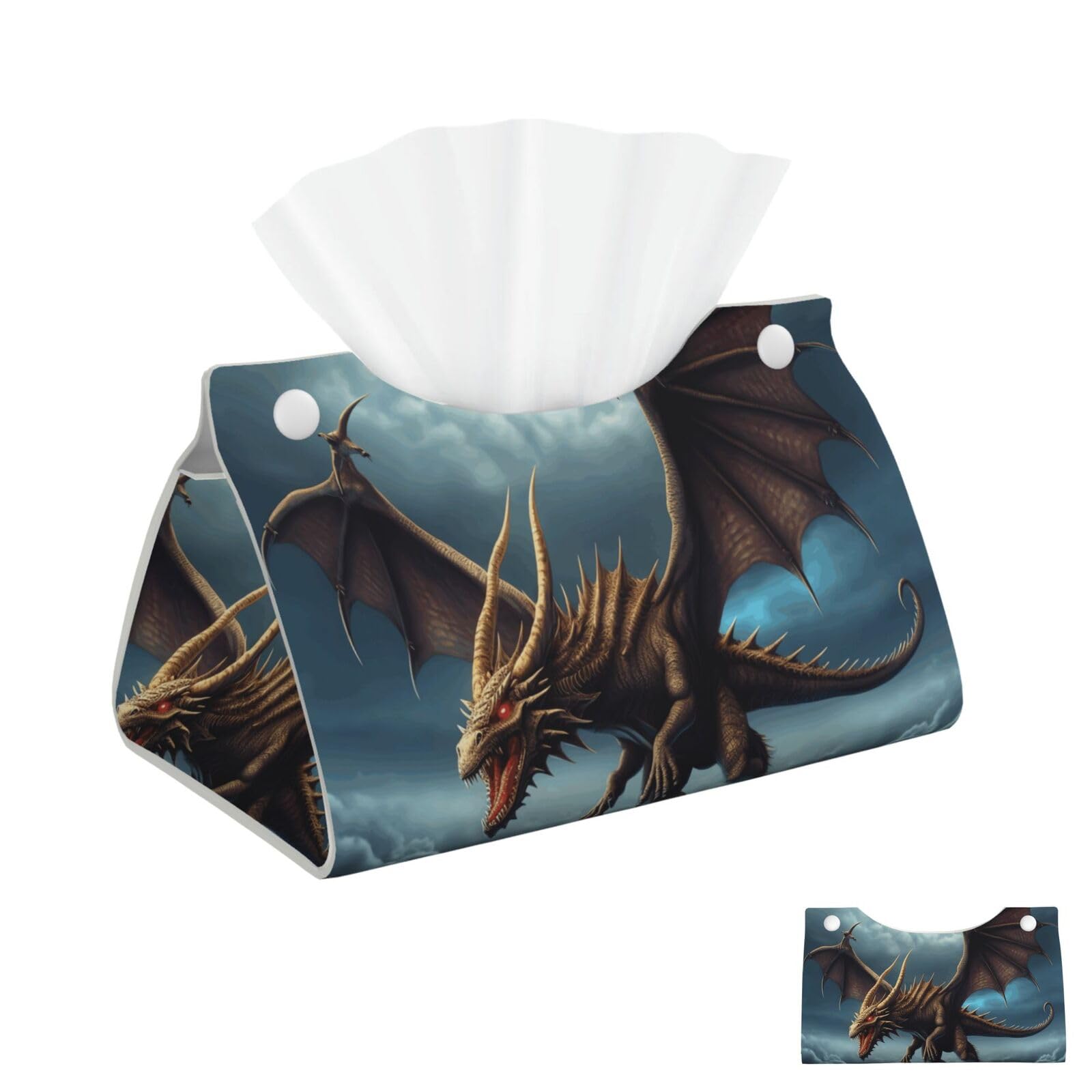 Flying Dragon Tissue Box Cover Square Cube Boxes