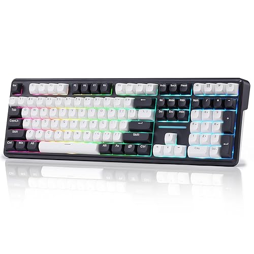 Redragon K745 PRO Wireless Gasket RGB Gaming Keyboard, 108 Keys Mechanical Keyboard w/Extra 4 Hotkeys, Hot-Swap South-Facing LED Socket, 5-Layer Noise Dampening, Round PBT Keycaps, Mint Mambo Switch
