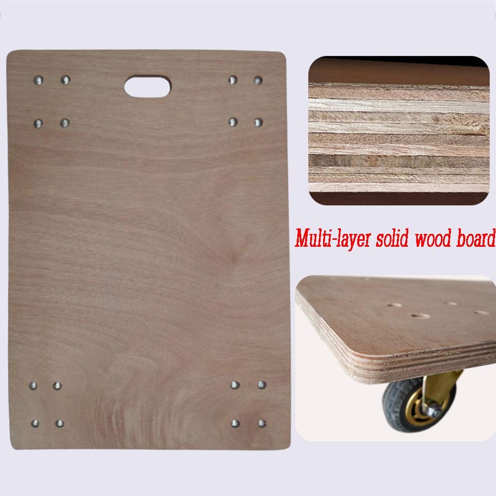 Transportroller Möbelroller ZHAOHUI Möbelhund Roller Rollbrett Hölzern Tragbar Handwagen Mehrzweck 3 Zoll Gummirad, 7 Größen (Color : Beige, Size : 90x45 cm)