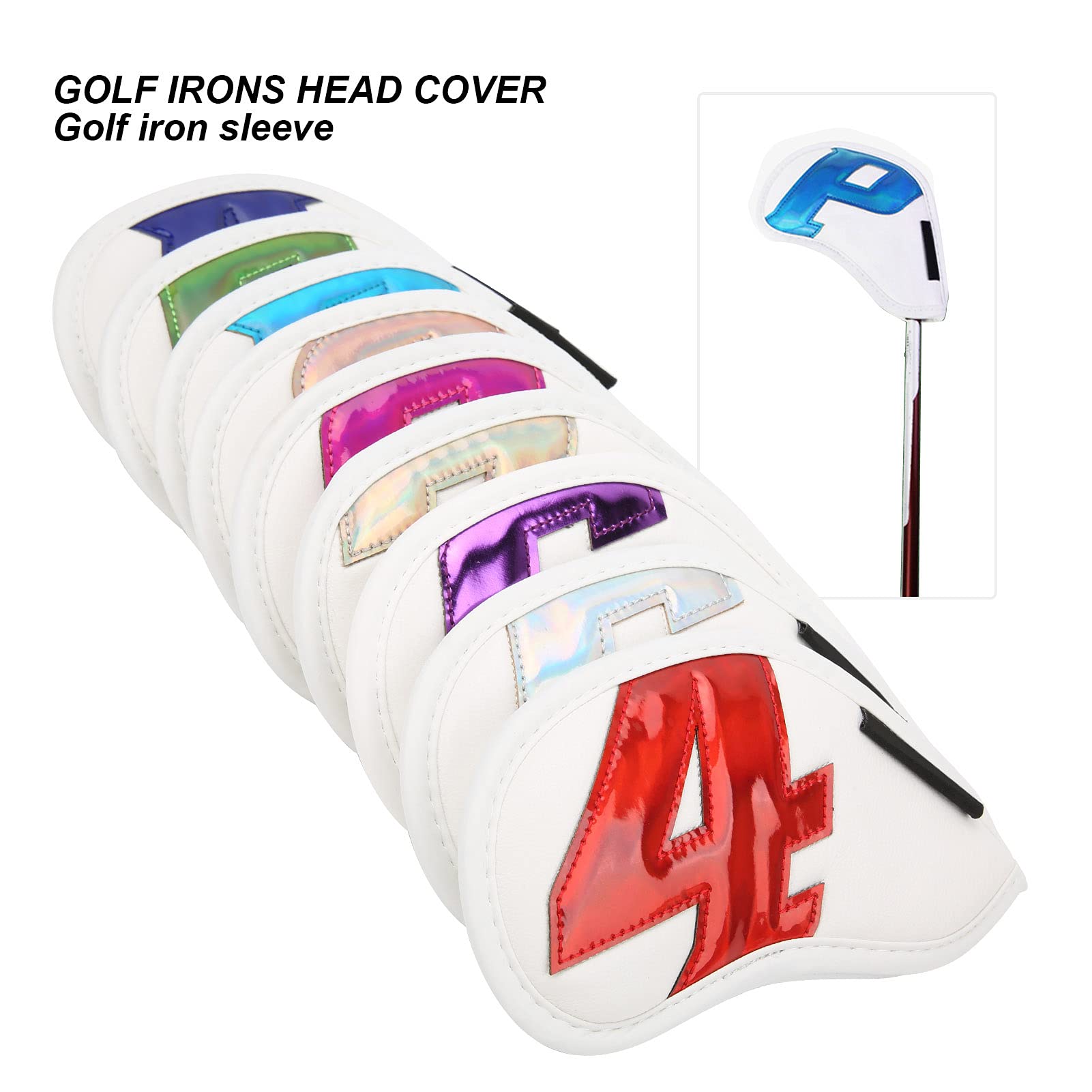 Chrees 9 Fundas Impermeables para Cabeza de Palos de de PU, Numeradas 4 5 6 7 8 9 P S A, Protección de Felpa Suave para Hierros, con Diseño Liviano para Amantes del