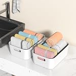 Asking 6-Pack Plastic Storage Bins, Kitchen Pantry Organization Bin, White