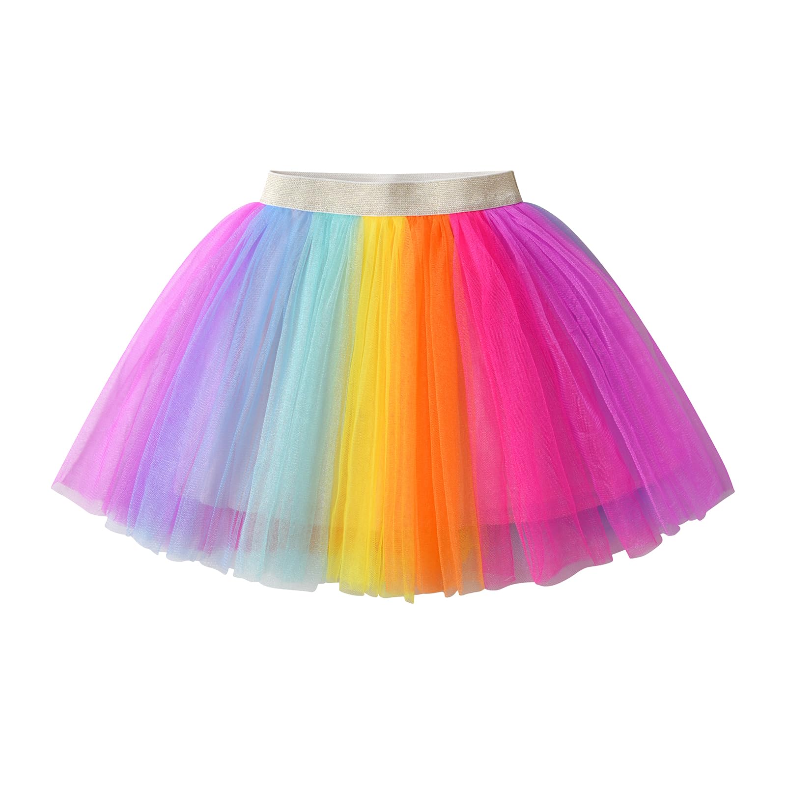 DXTON Girls Tutu Skirt Rainbow Toddler Tulle Ballet Dance Skirt for 3-10Y