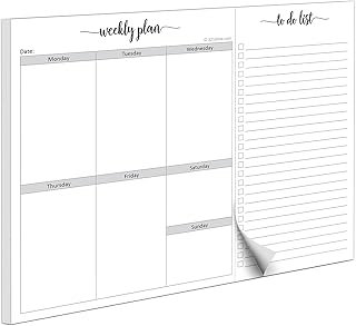 321Done Weekly Plan Checklist Notepad - 50 Sheets (8.5x11) Perforated To...